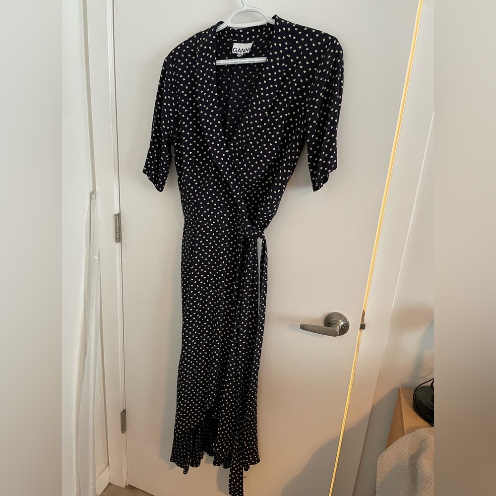 GANNI Midi Wrap Dress